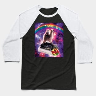 Space Cat Llama Turtle Riding Burrito Baseball T-Shirt